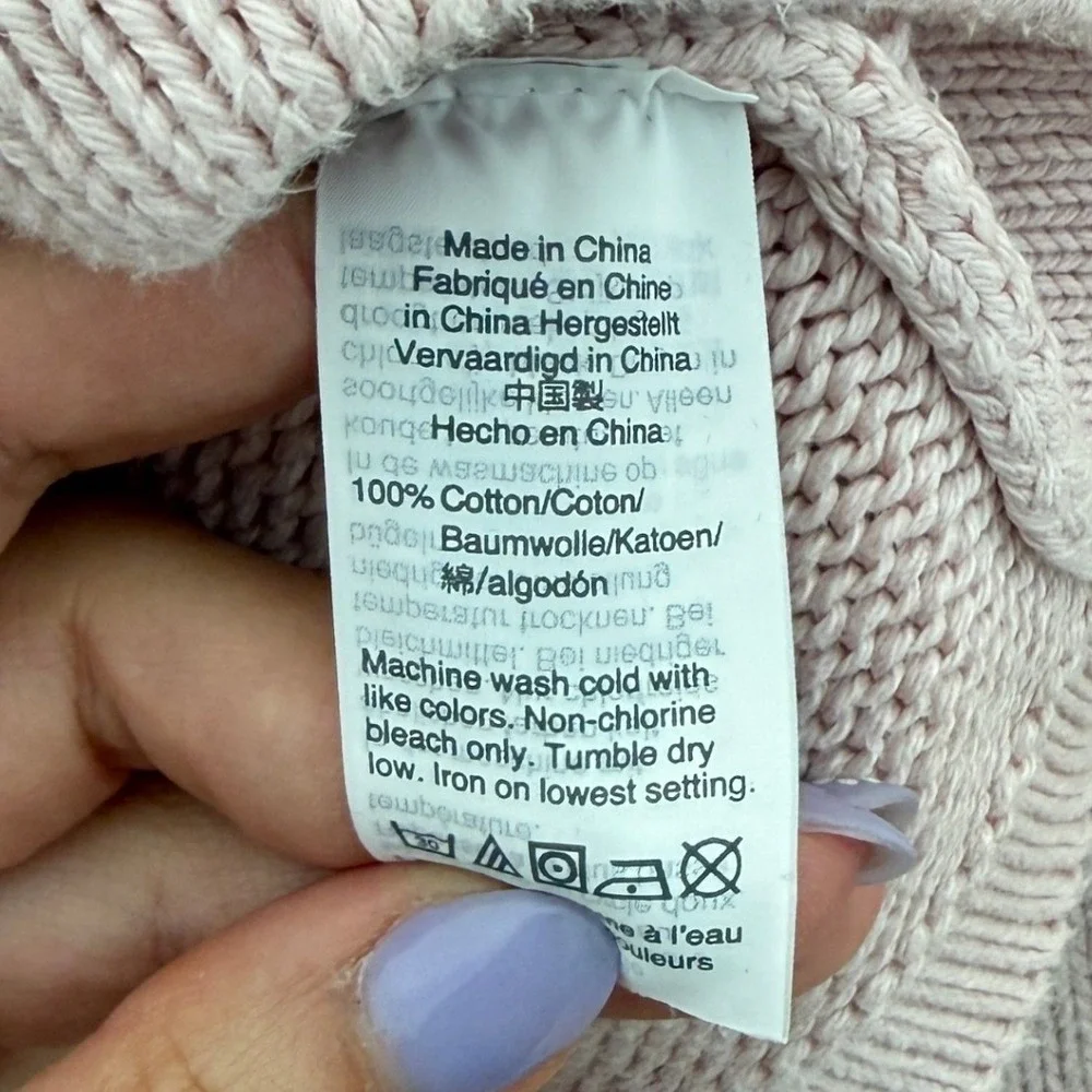 J. Crew Always‎ Roll Neck Sweater Womens XXS Light Pink Preppy Oarsman Fisherman